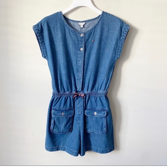 Tommy Hilfiger Romper Chambray Blue Size L 12/14 - Picture 9 of 9